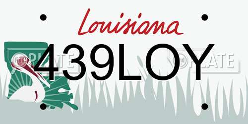 439LOY Louisiana License Plate