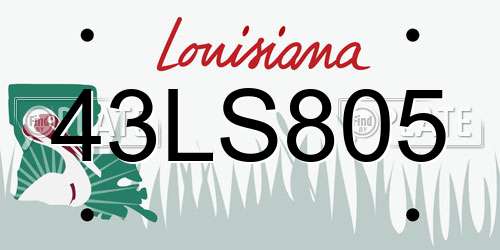 43LS805 Louisiana License Plate