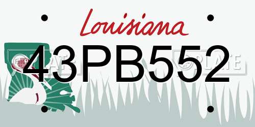 43PB552 Louisiana License Plate
