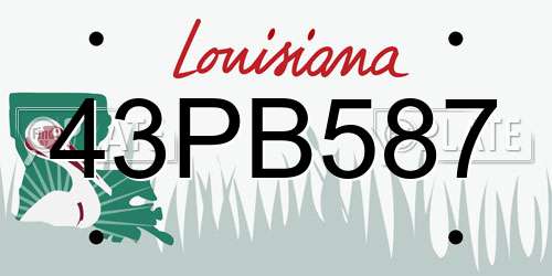 43PB587 Louisiana License Plate