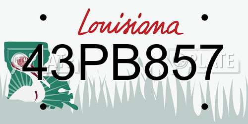 43PB857 Louisiana License Plate