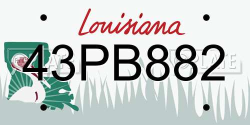 43PB882 Louisiana License Plate
