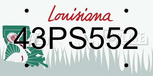 43PS552 Louisiana License Plate
