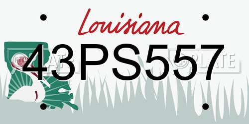 43PS557 Louisiana License Plate