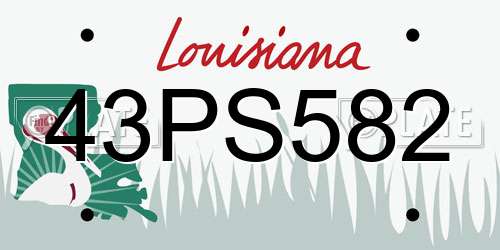 43PS582 Louisiana License Plate