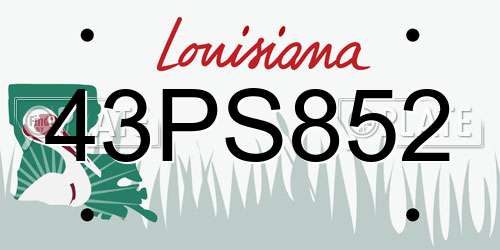 43PS852 Louisiana License Plate