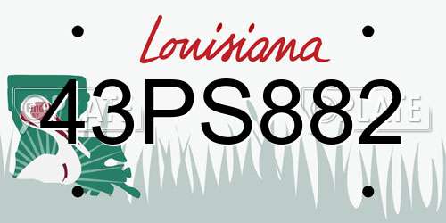 43PS882 Louisiana License Plate