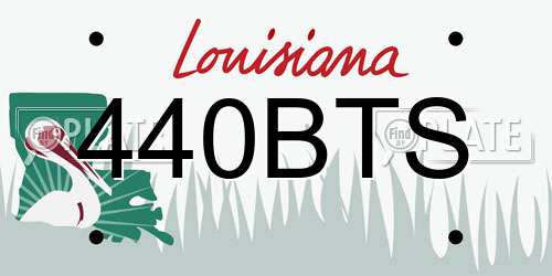 440BTS Louisiana License Plate