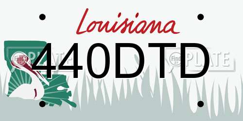 440DTD Louisiana License Plate