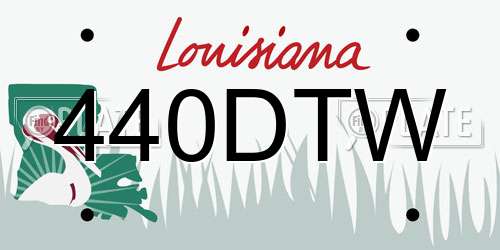 440DTW Louisiana License Plate