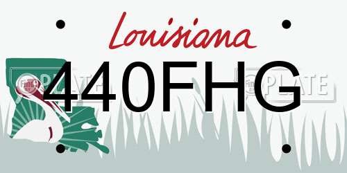 440FHG Louisiana License Plate