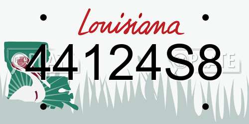 44124S8 Louisiana License Plate