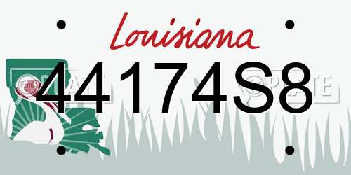 44174S8 Louisiana License Plate