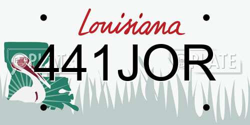 441JOR Louisiana License Plate
