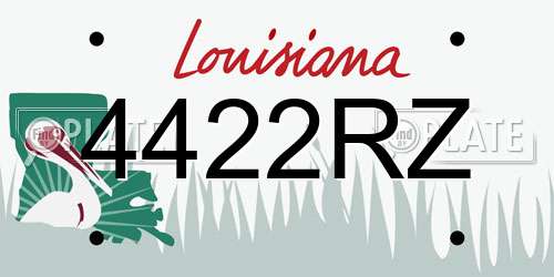 4422RZ Louisiana License Plate