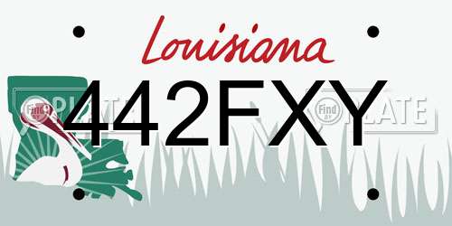 442FXY Louisiana License Plate