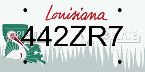 442ZR7 Louisiana License Plate