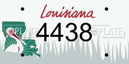 4438 Louisiana License Plate