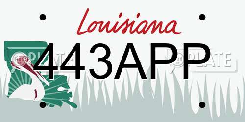 443APP Louisiana License Plate