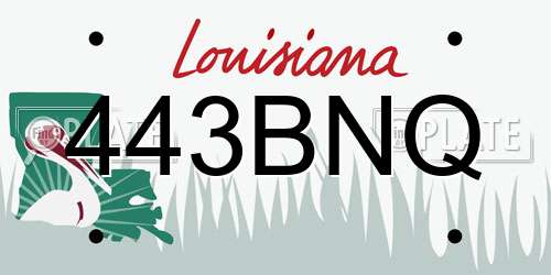 443BNQ Louisiana License Plate