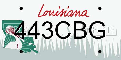 443CBG Louisiana License Plate