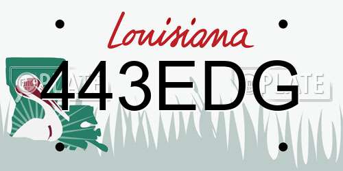 443EDG Louisiana License Plate