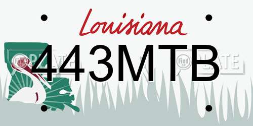 443MTB Louisiana License Plate