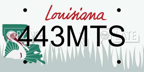 443MTS Louisiana License Plate