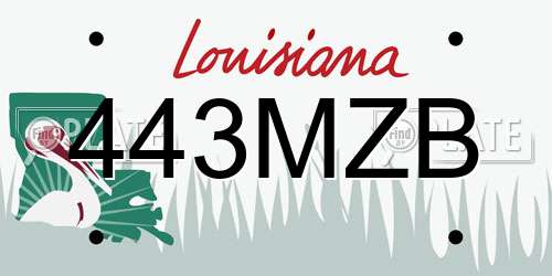 443MZB Louisiana License Plate