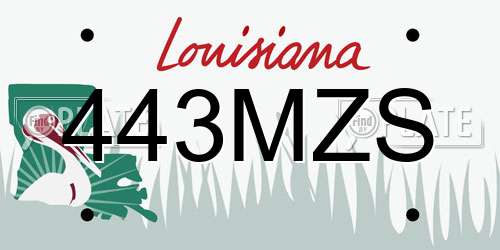 443MZS Louisiana License Plate