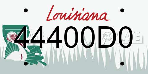 44400D0 Louisiana License Plate