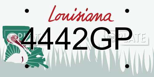 4442GP Louisiana License Plate