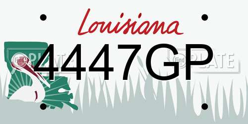 4447GP Louisiana License Plate