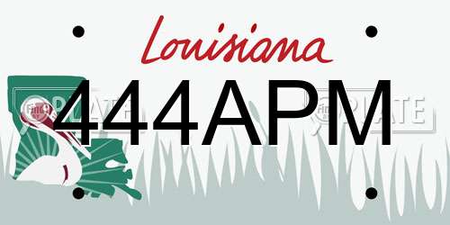 444APM Louisiana License Plate