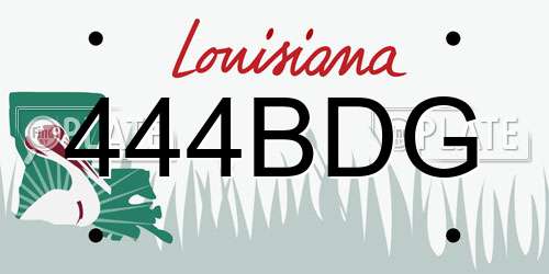 444BDG Louisiana License Plate