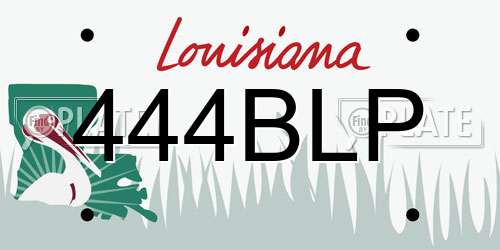 444BLP Louisiana License Plate