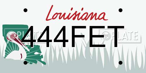 444FET Louisiana License Plate