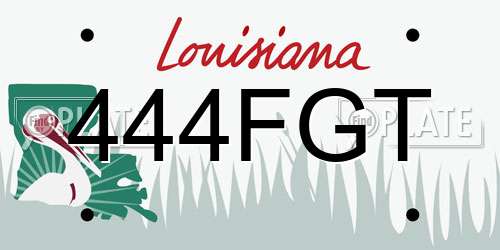 444FGT Louisiana License Plate