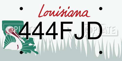 444FJD Louisiana License Plate