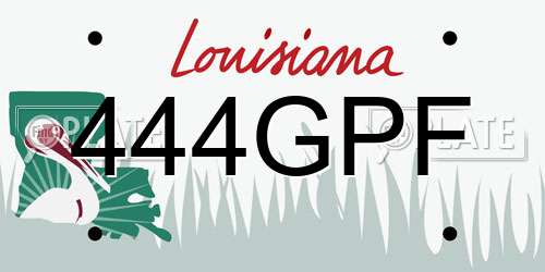 444GPF Louisiana License Plate