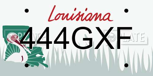 444GXF Louisiana License Plate