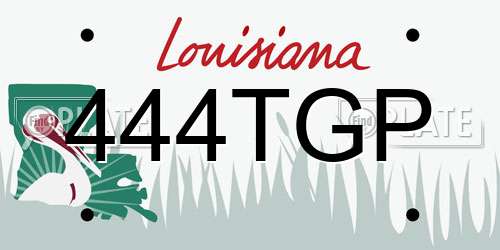 444TGP Louisiana License Plate
