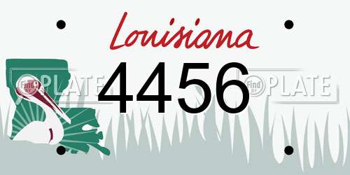 4456 Louisiana License Plate