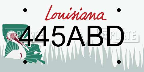 445ABD Louisiana License Plate