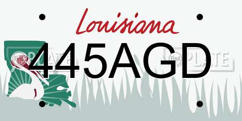 445AGD Louisiana License Plate