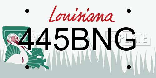 445BNG Louisiana License Plate
