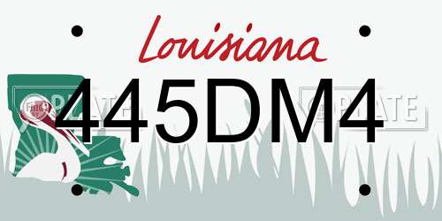 445DM4 Louisiana License Plate