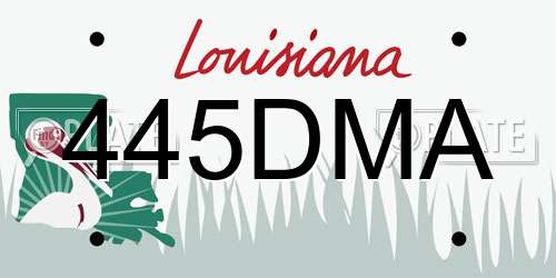 445DMA Louisiana License Plate