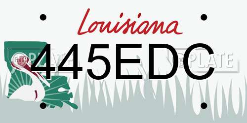 445EDC Louisiana License Plate