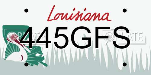 445GFS Louisiana License Plate
